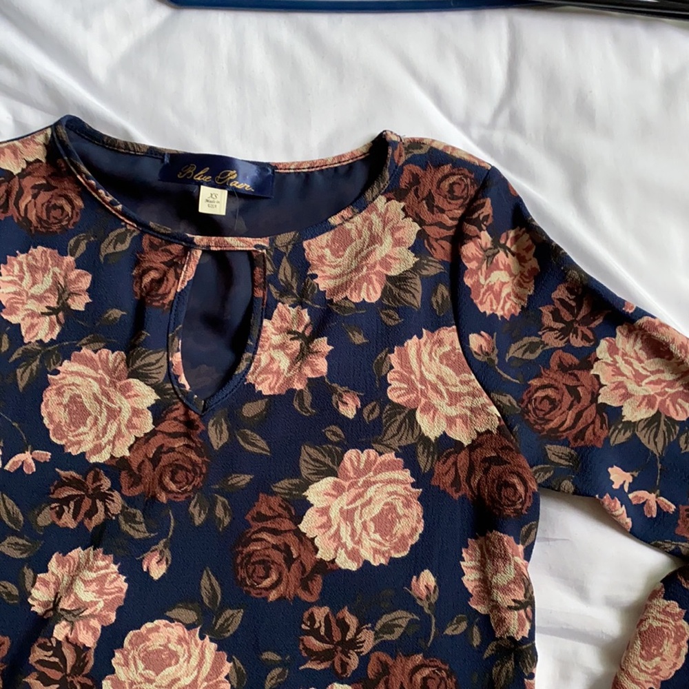 Blue Rain Floral Dress